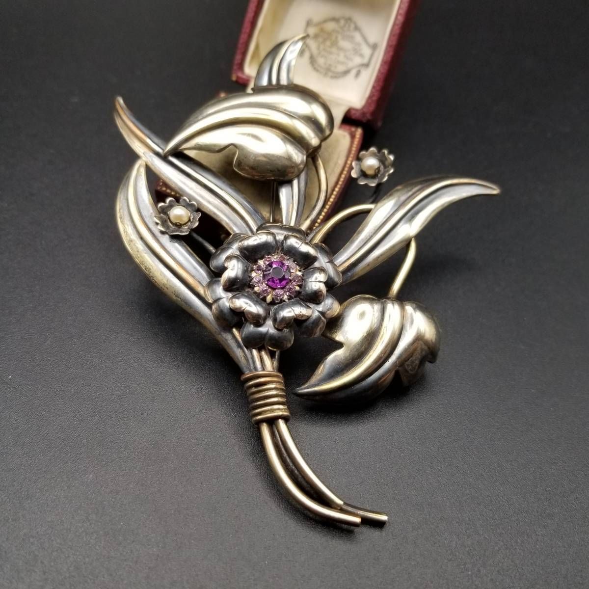 L.S.Co. アールヌーヴォー 925 シルバー K12 金張り ヴィンテージ