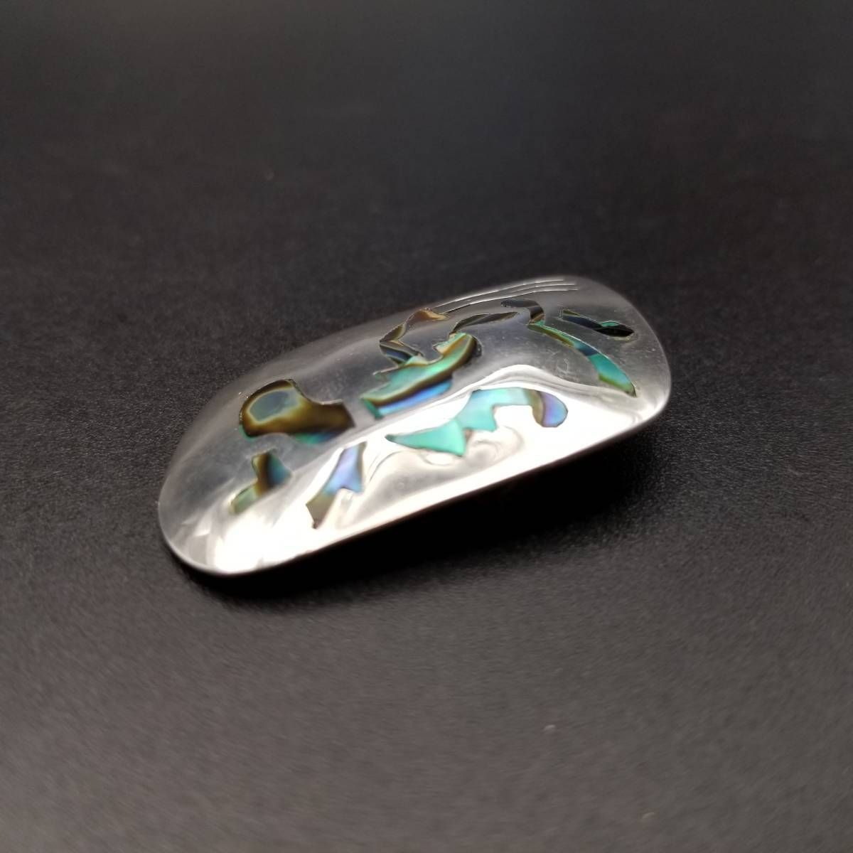 メキシコ 925 シルバー アワビ貝 インレイ ティータイム ヴィンテージ