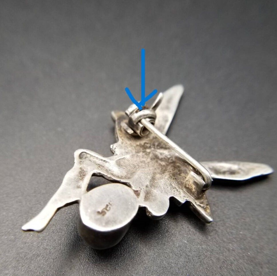 羽を広げる妖精 アメジスト 925 シルバー ヴィンテージ フェアリー