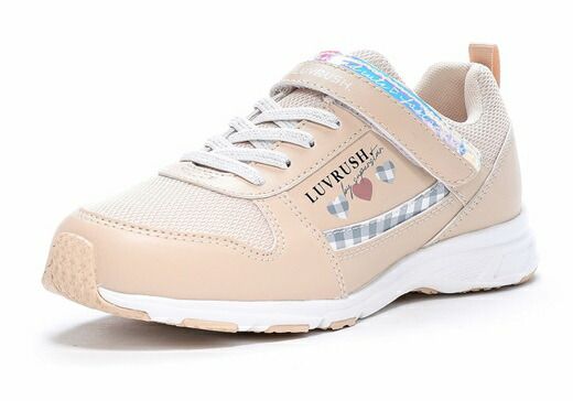 【moonstar】LUVRUSH LV 1158 BEIGE ムーンスター ラブラッシュ ベージュ 子供靴 キッズ スニーカー スーパースター 抗菌防臭 防水 運動会 女の子 ローカット マジックテープ シューズ