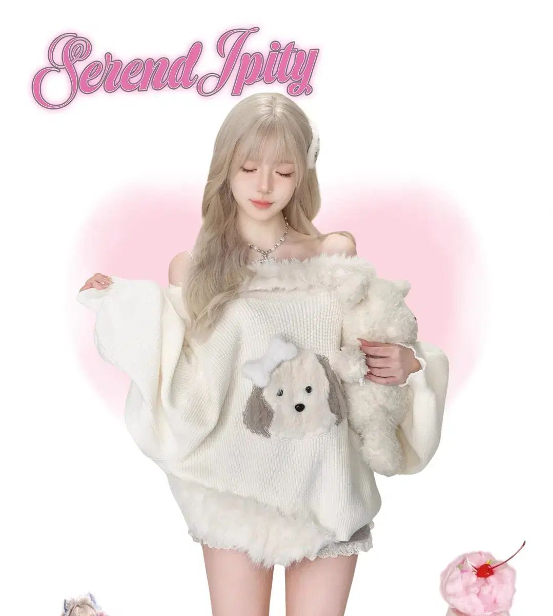 少女ココナッツ ストレート ショルダー セーター