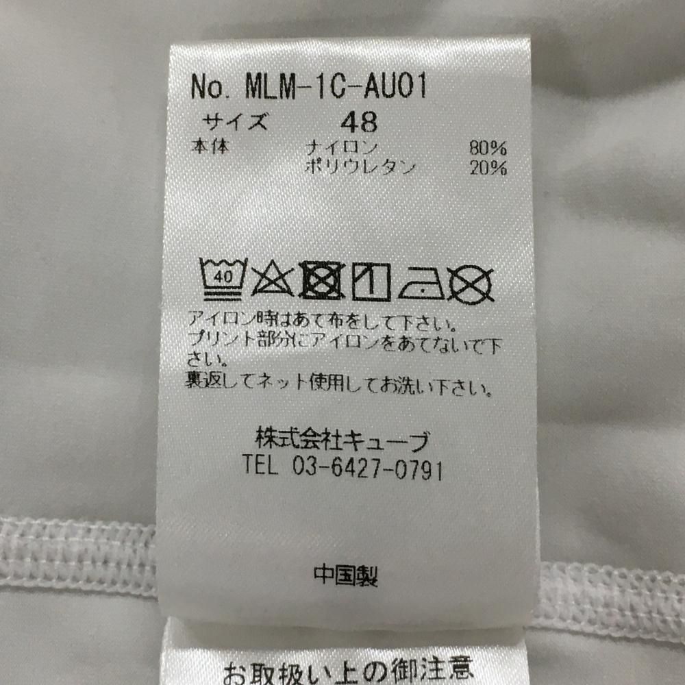 美品】マークアンドロナ ハイネックインナーシャツ 白 ロゴプリント