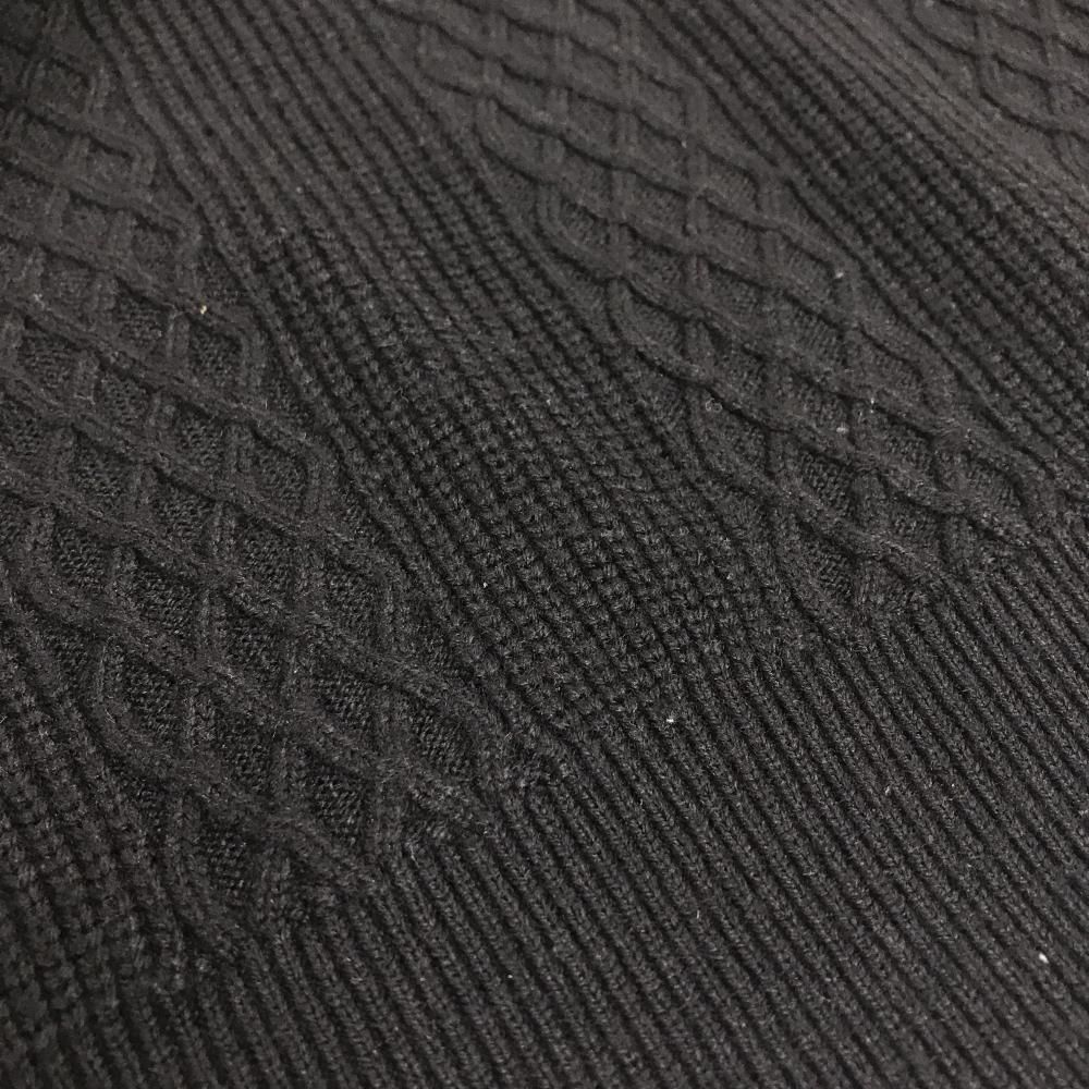 キャロウェイ タートルネックセーター 黒 ロゴ白 ウール混 ニット