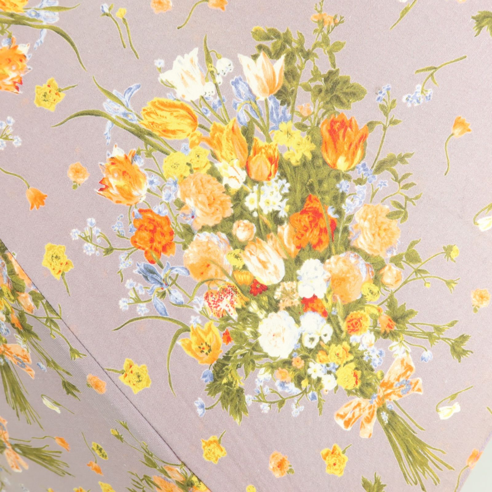 カネコイサオ 可愛い ブーケプリント 長傘 60㎝ ラベンダーパープル系 ＊ｋ4529