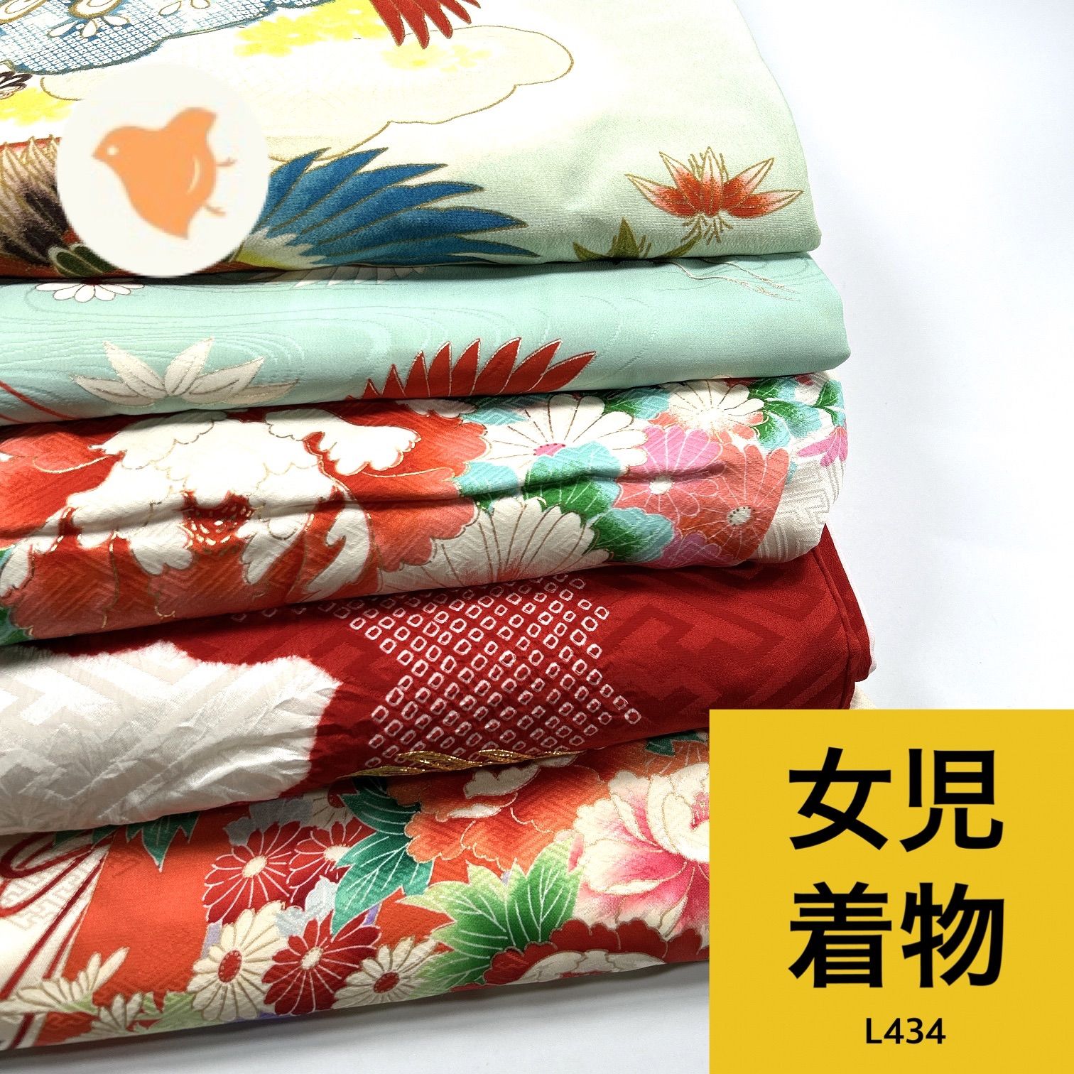 J478☆送料込み❣️ポリエステル 着物 5枚 まとめ売り❣️ 女児 着物 5枚 正絹 ポリエステル 着物まとめ売り 同梱購入歓迎