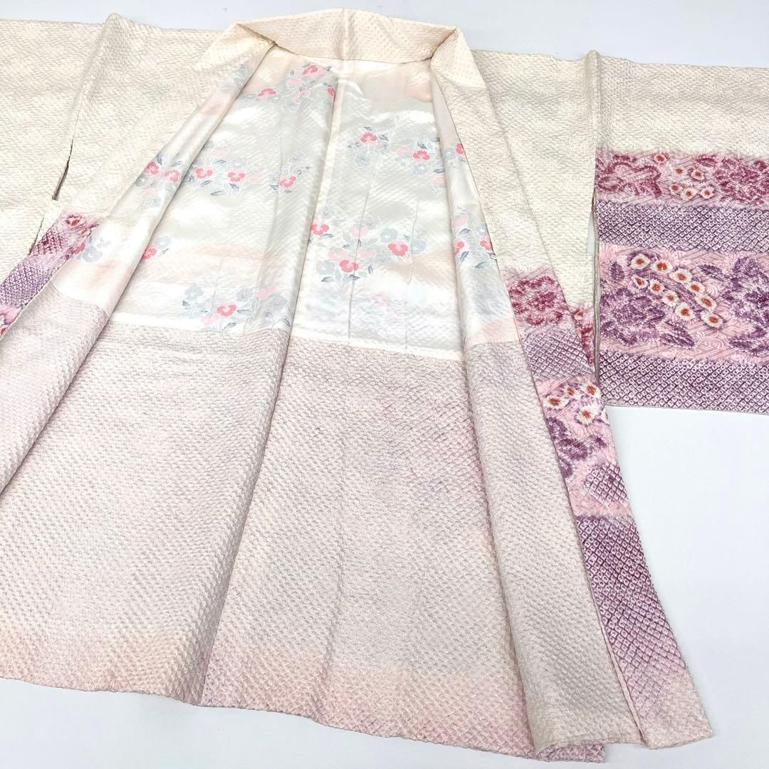 着物と帯 時流 ハ25953 t◆正絹 総絞り羽織◆♥品 紫ピンク 白