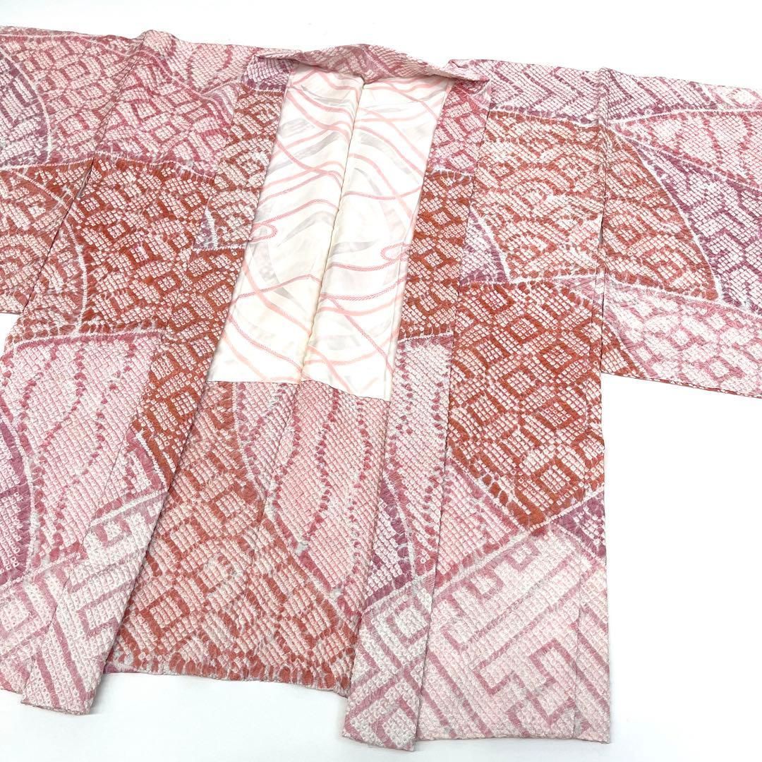 着物と帯 時流 ハ25955 t 正絹 総絞り羽織 ピンク