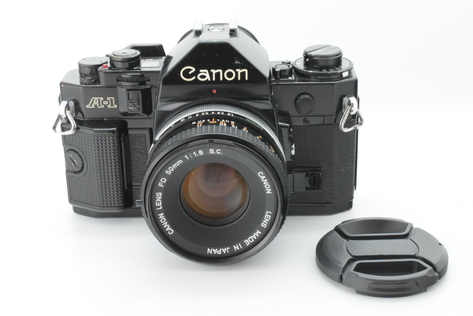 Canon A 1 Black Film Camera w FD 50 mm f 8 S C Lens キャノン フィルム一眼レフカメラ ブラック EF TN JP 1691
