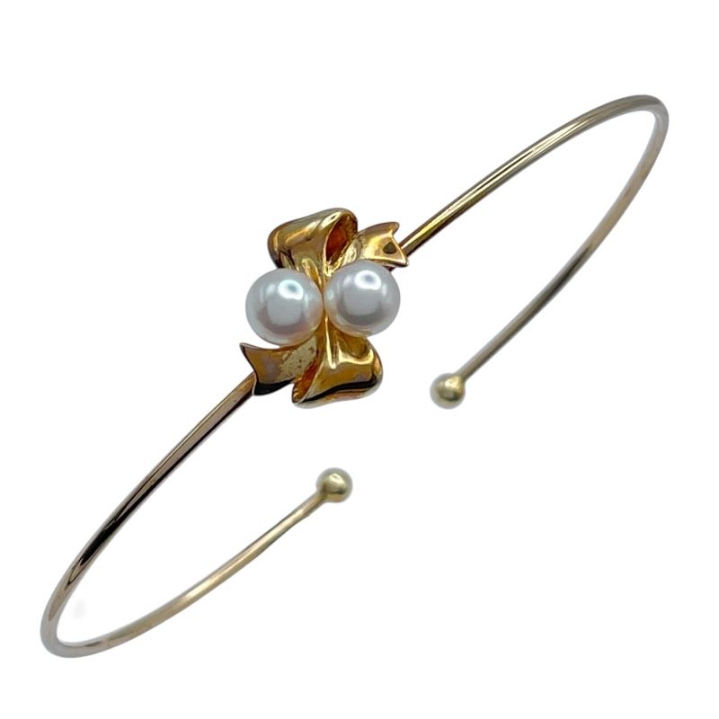 ミキモト リボンモチーフ パールブレス ゴールド K 18 ジュエリー