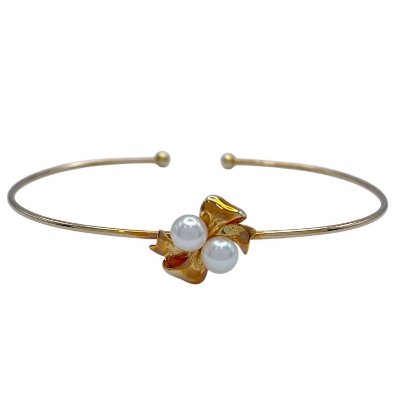 ミキモト リボンモチーフ パールブレス ゴールド K 18 ジュエリー