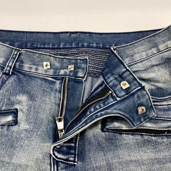 バルマン デニムパンツ バイカーデニム 蛇腹 スキニー 14SS Lサイズ