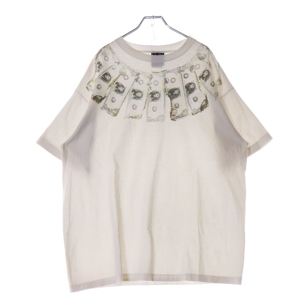 SAINT MICHAEL (セントマイケル) 24SS SS TEE MONEY ヴィンテージ加工 マネー 2024 プリント半袖Tシャツ  クルーネックカットソー ホワイト SM-YS8-0000-010 SAINT MICHAEL(セントマイケル) 24SS SS TEE MONEY  SM-YS8-0000
