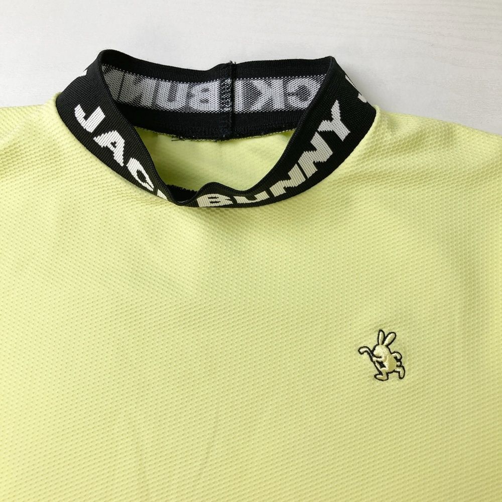 サイズ 5 JACK BUNNY ジャックバニー 2025年モデル ハイネック 半袖Tシャツ うさぎロゴ グリーン系 ゴルフウェア メンズ ストスト
