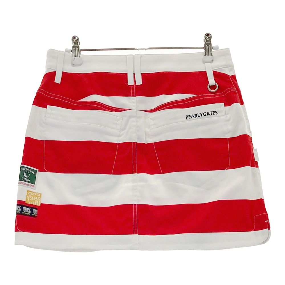 サイズ 0 PEARLY GATES パーリーゲイツ スカート ボーダー レッド系 ゴルフウェア レディース ストスト