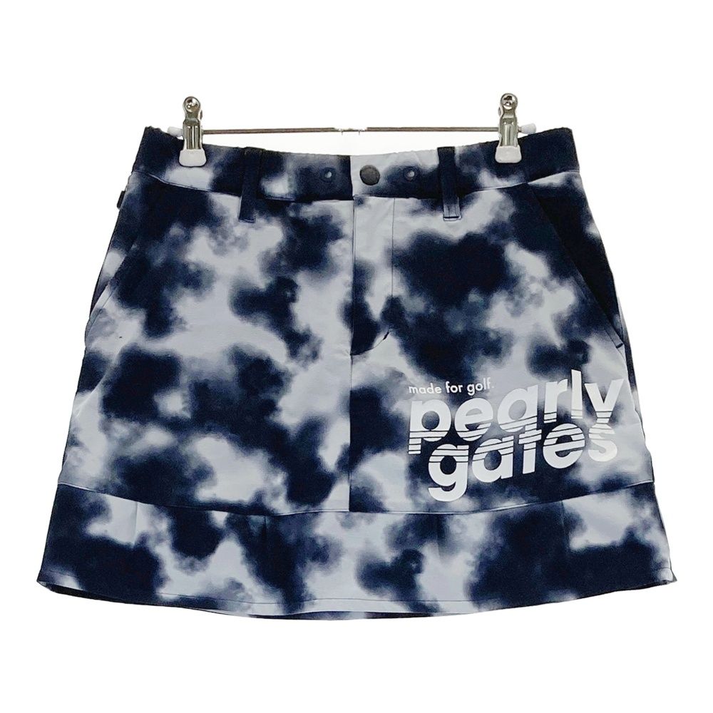 サイズ 1 PEARLY GATES パーリーゲイツ スカート 総柄 ネイビー系 ゴルフウェア レディース ストスト