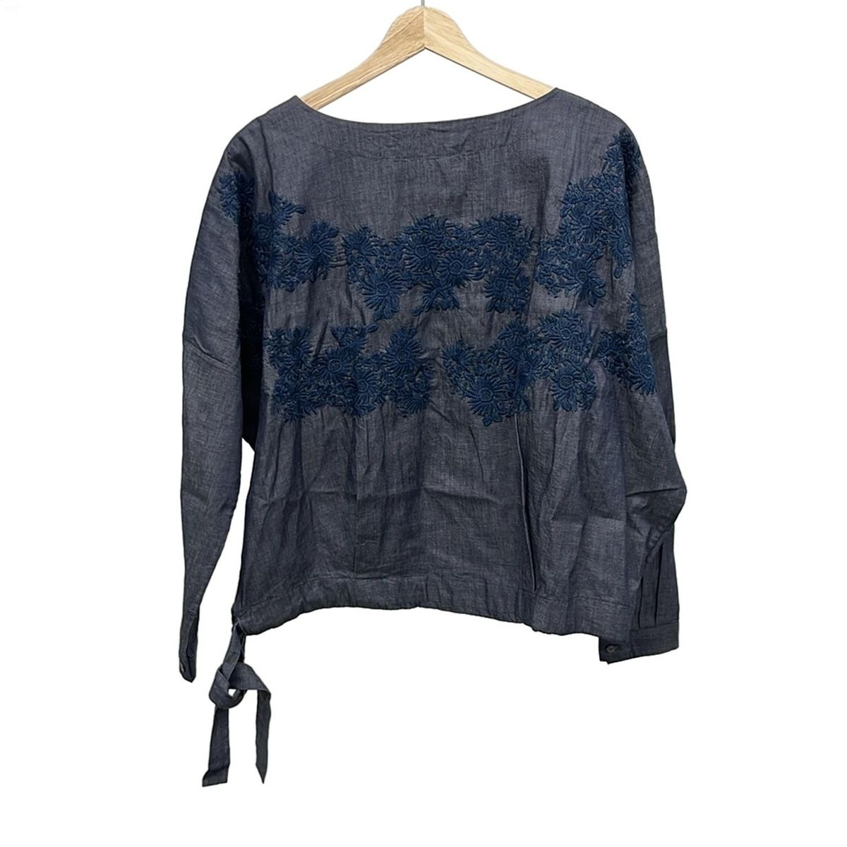 フォーティーファイブアールピーエム 長袖カットソー サイズ0 XS レディース - ダークネイビー クルーネック|刺繍|フラワー 花