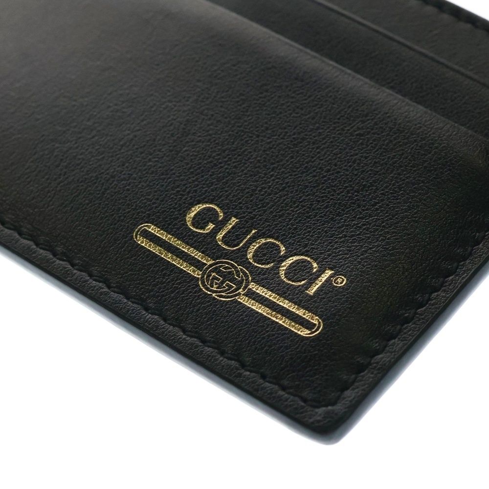 GUCCI (グッチ) ロゴ カードケース パスケース レザー ブラック 547596