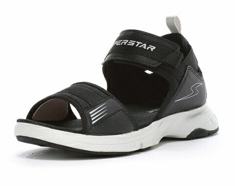 格安，定番 【moonstar】SUPERSTAR SS J1217 BLACK ムーンスター スーパースター ブラック 子供靴 キッズ シューズ サンダル 男の子 サンダル