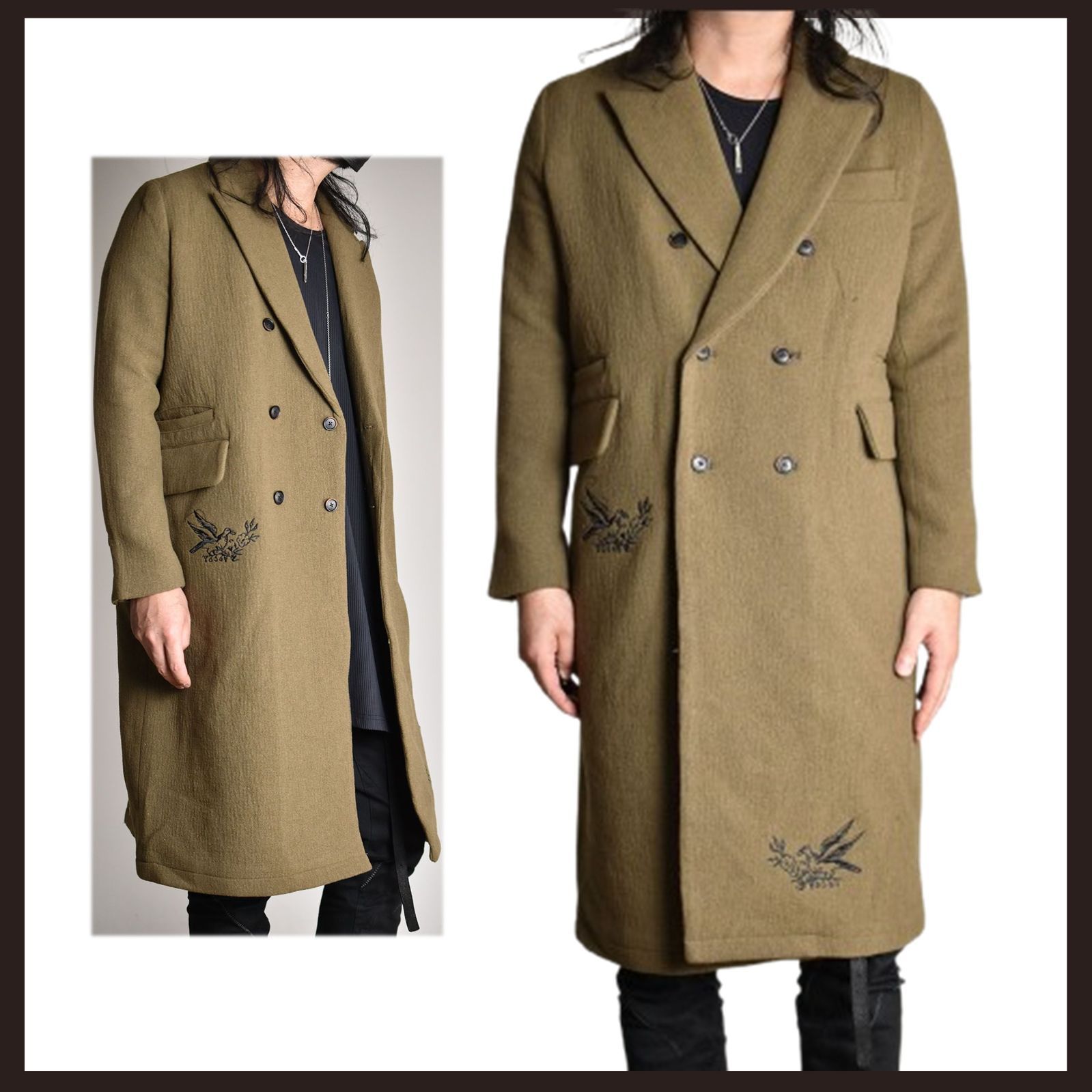 新品 未使用 Aleksandr Manamis モス ダブルブレストコート モス