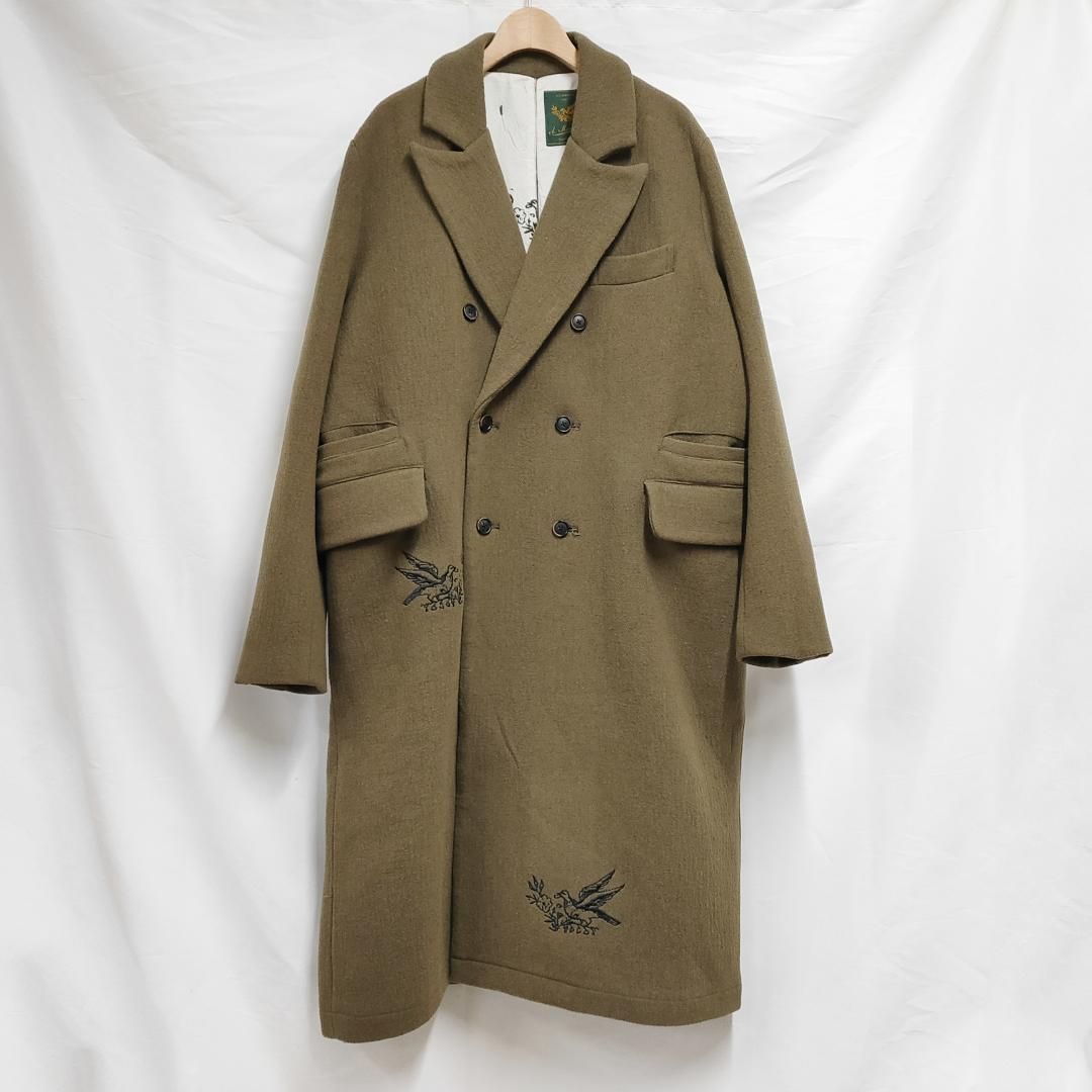 新品 未使用 Aleksandr Manamis モス ダブルブレストコート モス