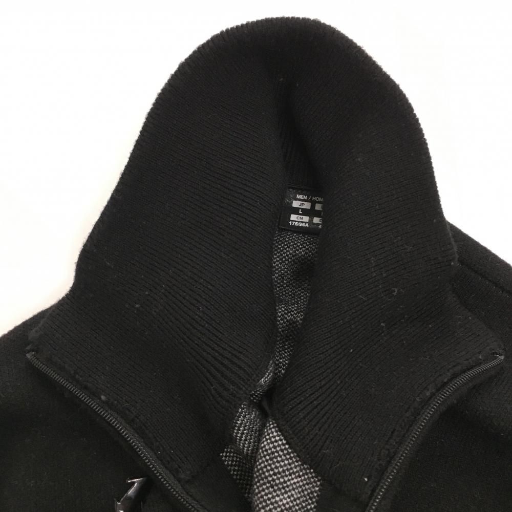 美品】デサントゴルフ ハイネックセーター 黒×グレー ハーフジップ 肩