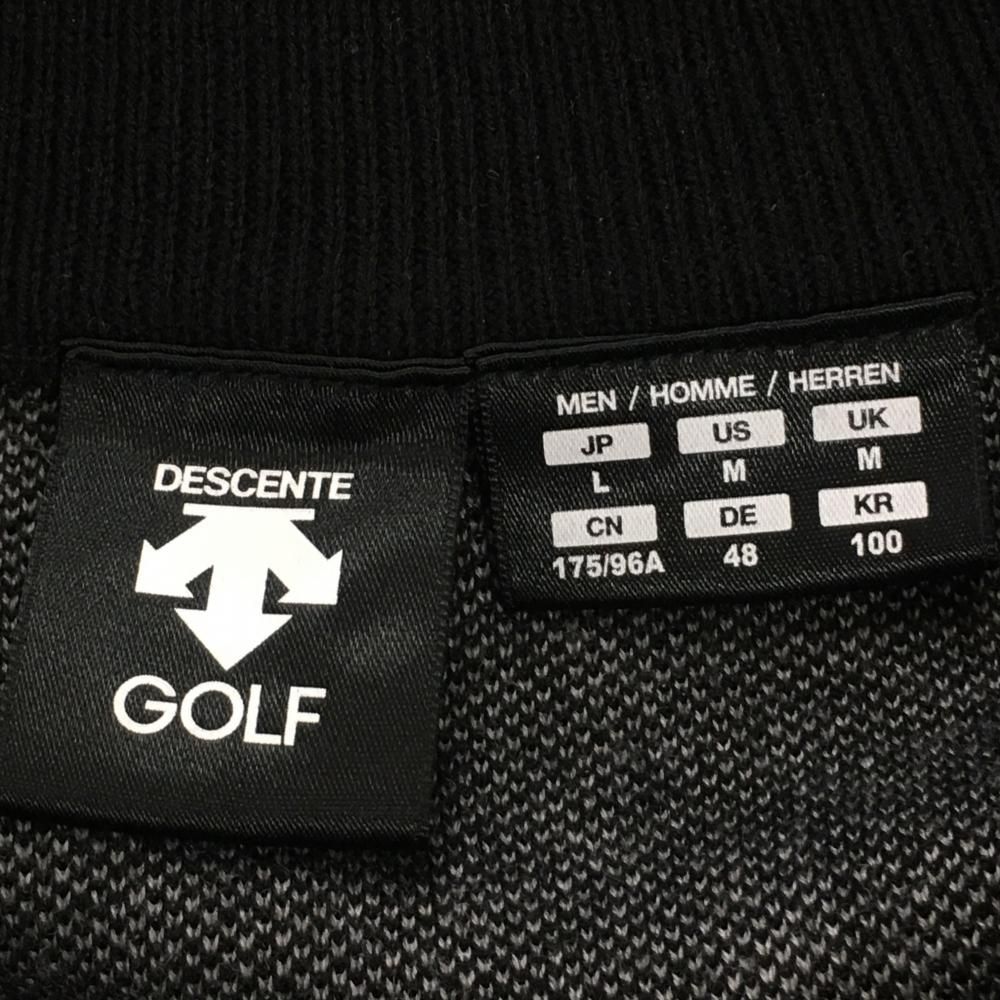 美品】デサントゴルフ ハイネックセーター 黒×グレー ハーフジップ 肩