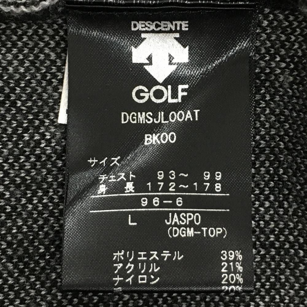 美品】デサントゴルフ ハイネックセーター 黒×グレー ハーフジップ 肩