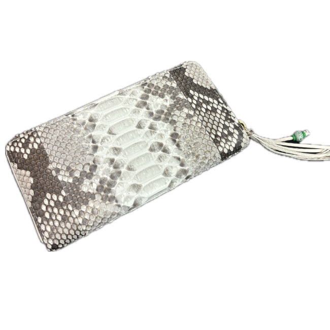 ナチュラル 202 ヘビ革 パイソン 長財布 ラウンド メンズ レディース