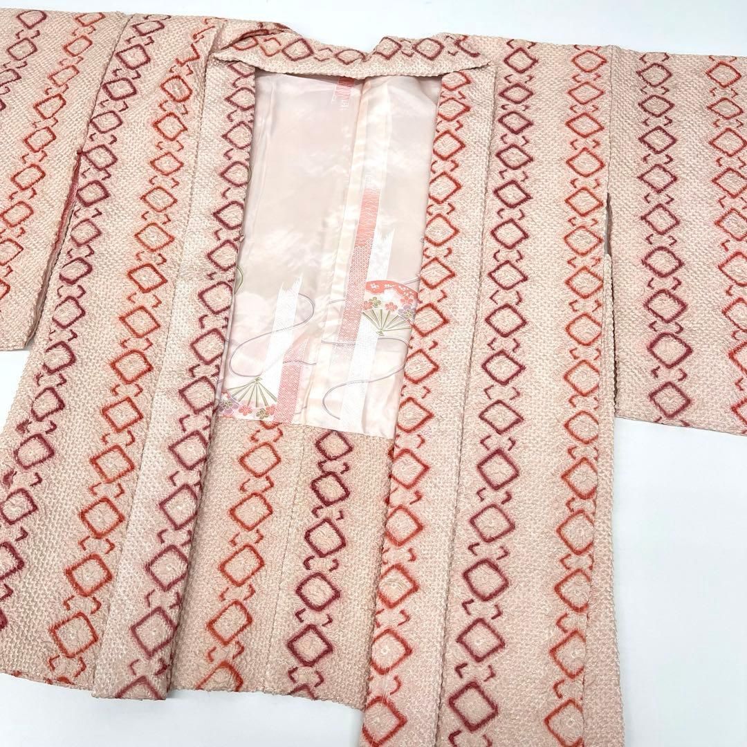 着物と帯 時流 ハ25959 t 正絹 総絞り羽織 四角 ピンク