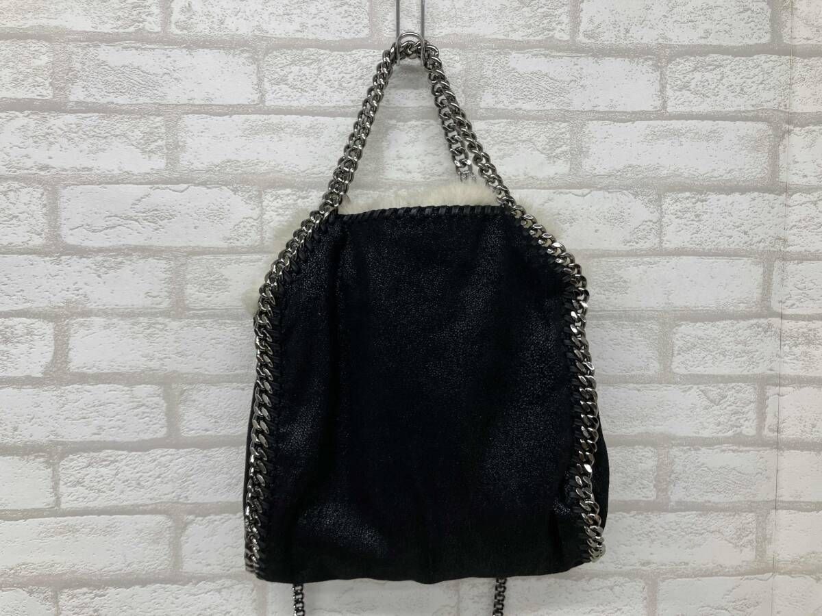 STELLA McCARTNEY W 9905 ステラマッカートニー ショルダーバッグ ブラック ファー リバーシブル レディース