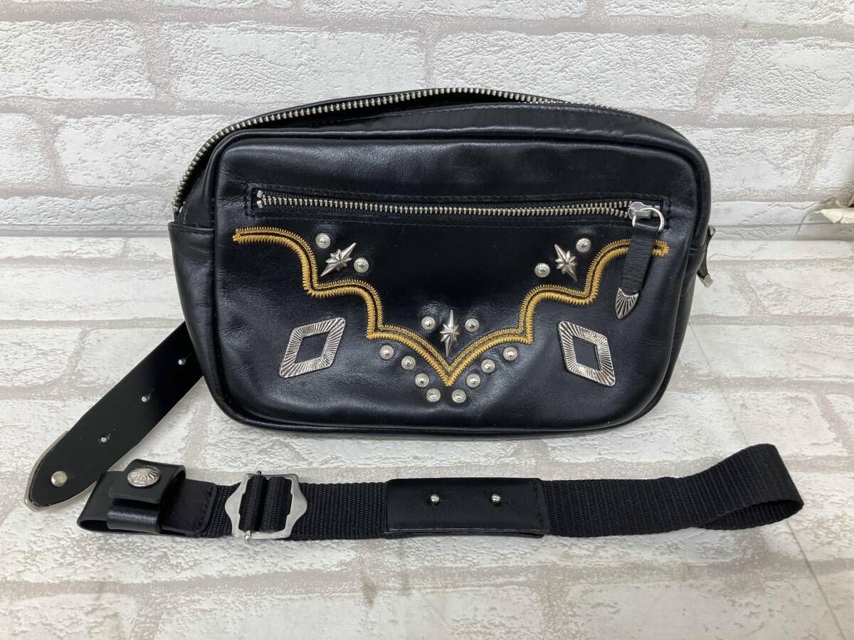 TOGA PULLA Stitch Belt Bag トーガプルラ ショルダーバッグ ボディバッグ ベルト ブラック レザー