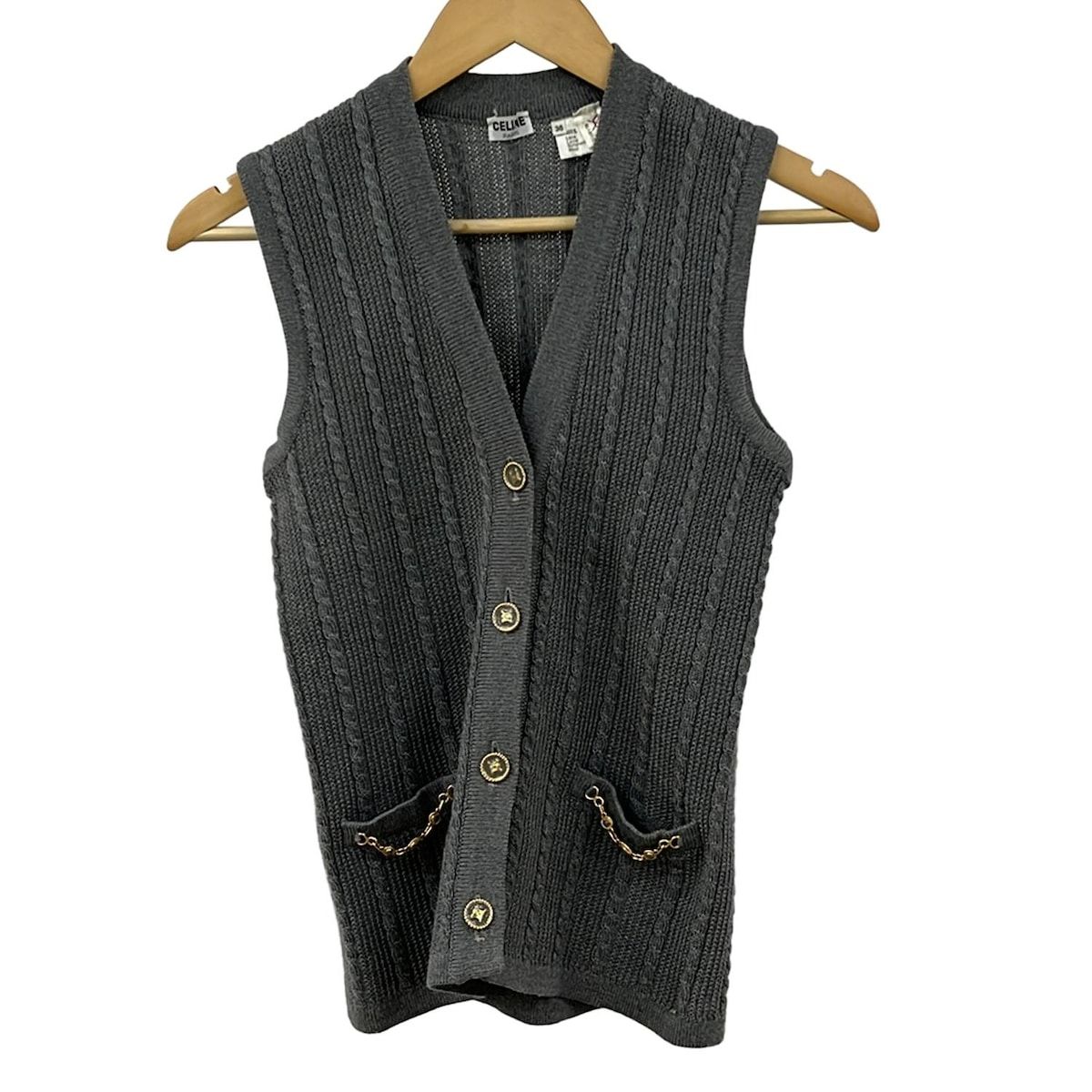 CELINE セリーヌ ベスト サイズ36 S レディース ダークグレー