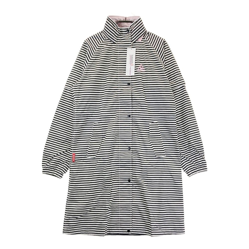 サイズ M LE COQ GOLF ルコックゴルフ 2 WAY レインワンピース ボーダー柄 ホワイト系 ゴルフウェア レディース ストスト