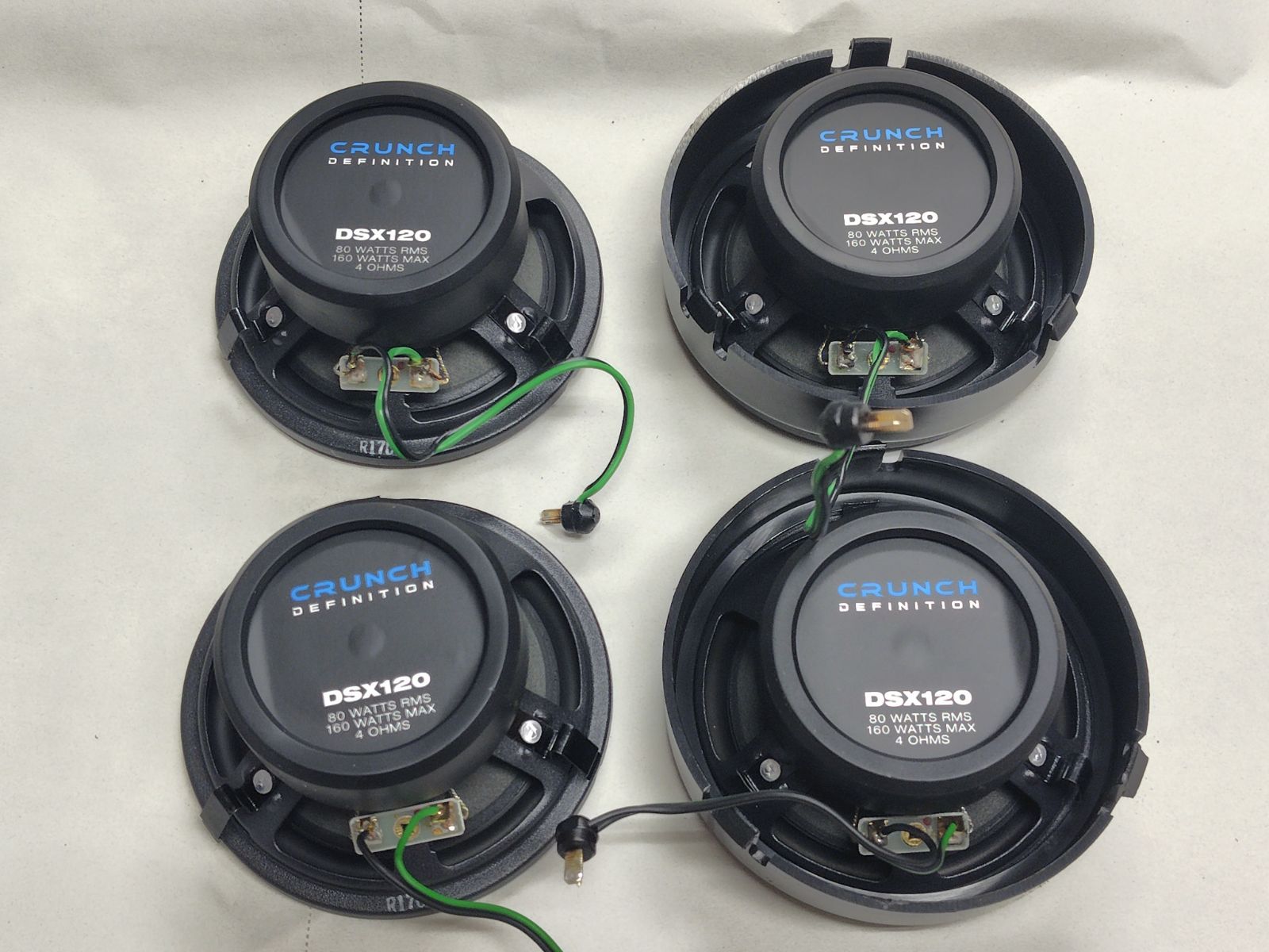CRUNCH DSX 120 12 cm コアキシャルスピーカー セット フロントペア リアペア W 124 交換用 簡単装着