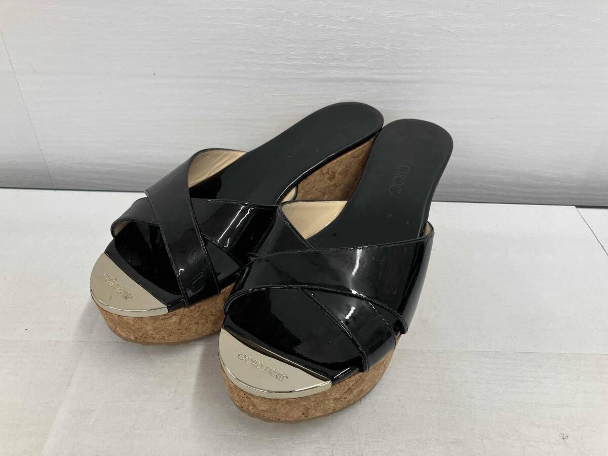 JIMMY CHOO PANDORA ブラック サンダル 表記サイズ37 23 cm相当 ジミーチュウ パンドラ レディース 保存袋有