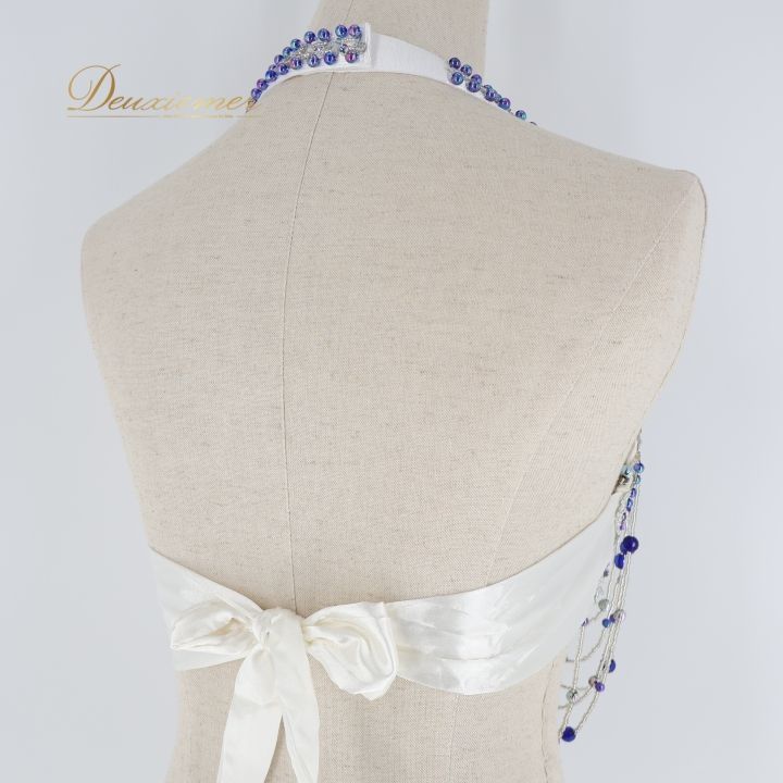 ベリーダンス オリエンタル 衣装 トップス ベルト セット ホワイト系