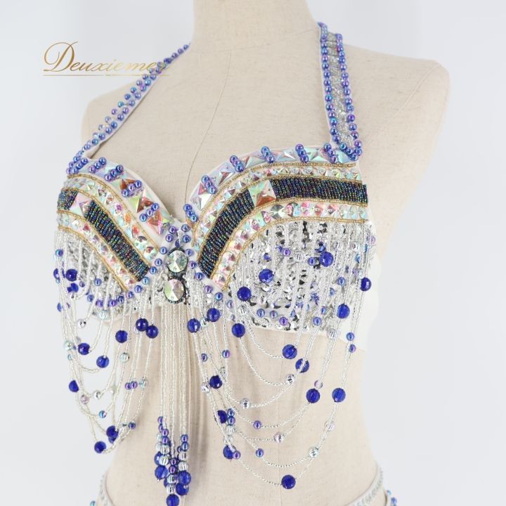 ベリーダンス オリエンタル 衣装 トップス ベルト セット ホワイト系