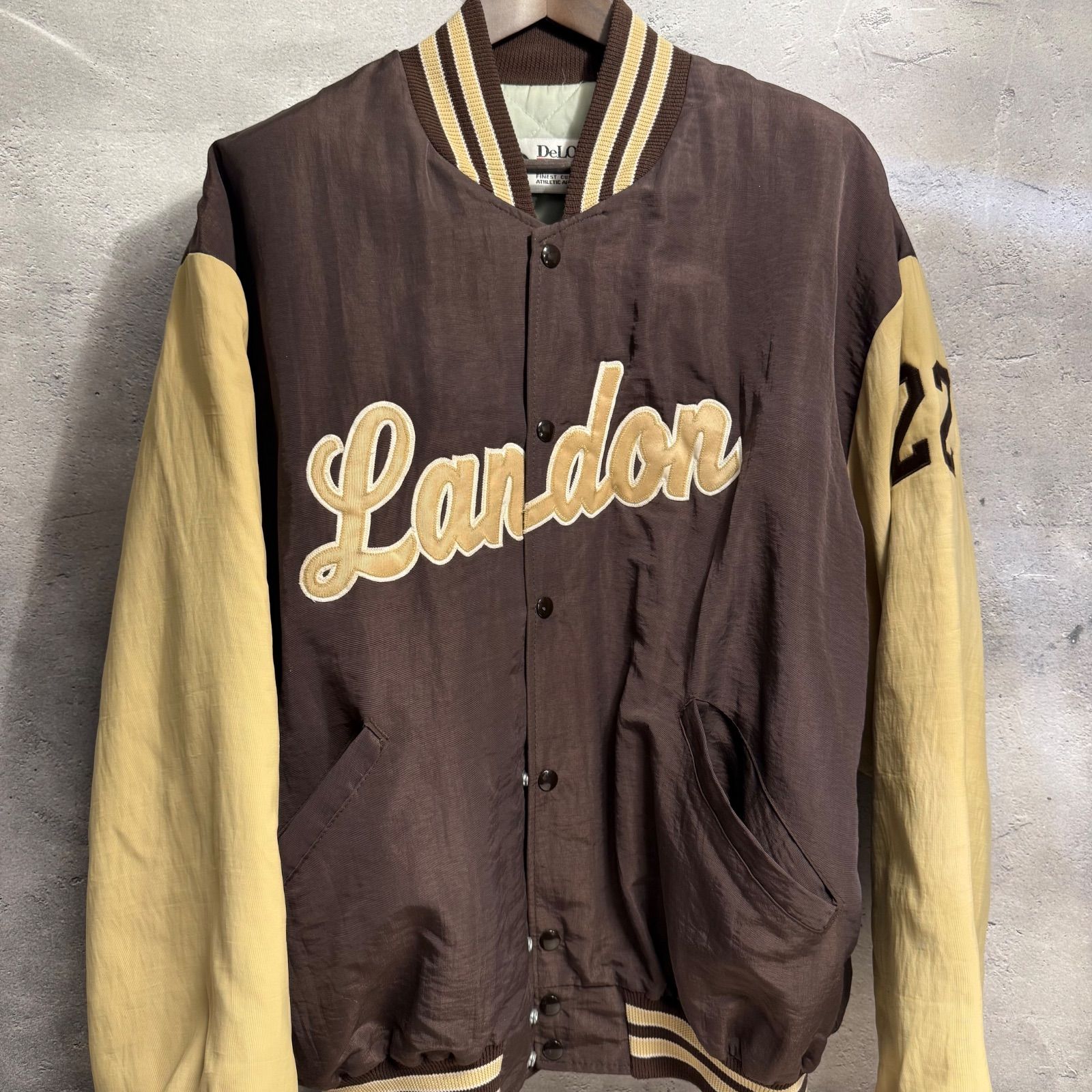 激レアXL✨80s 90sヴィンテージ】DeLong スタジャン Landon 刺繍