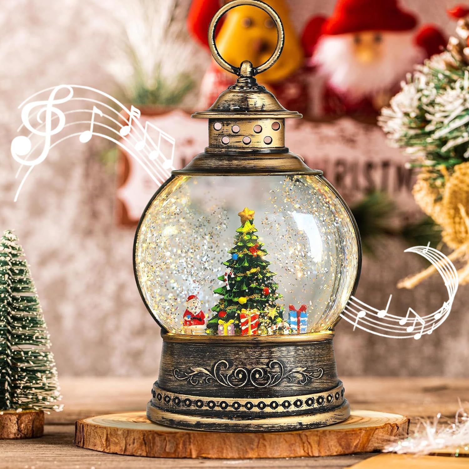 スノードーム クリスマスオルゴール クリスマスツリースノーグローブ