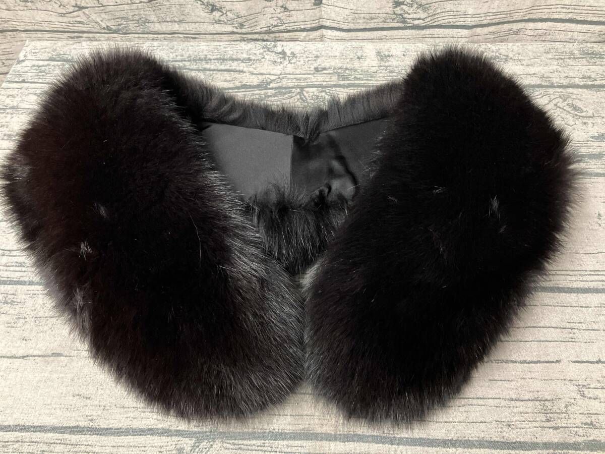  SAGA FOX ブラック size15サガフォックス SAGA FOX サガ フォックス マフラー 日本製 ブラック ファー - メルカリ