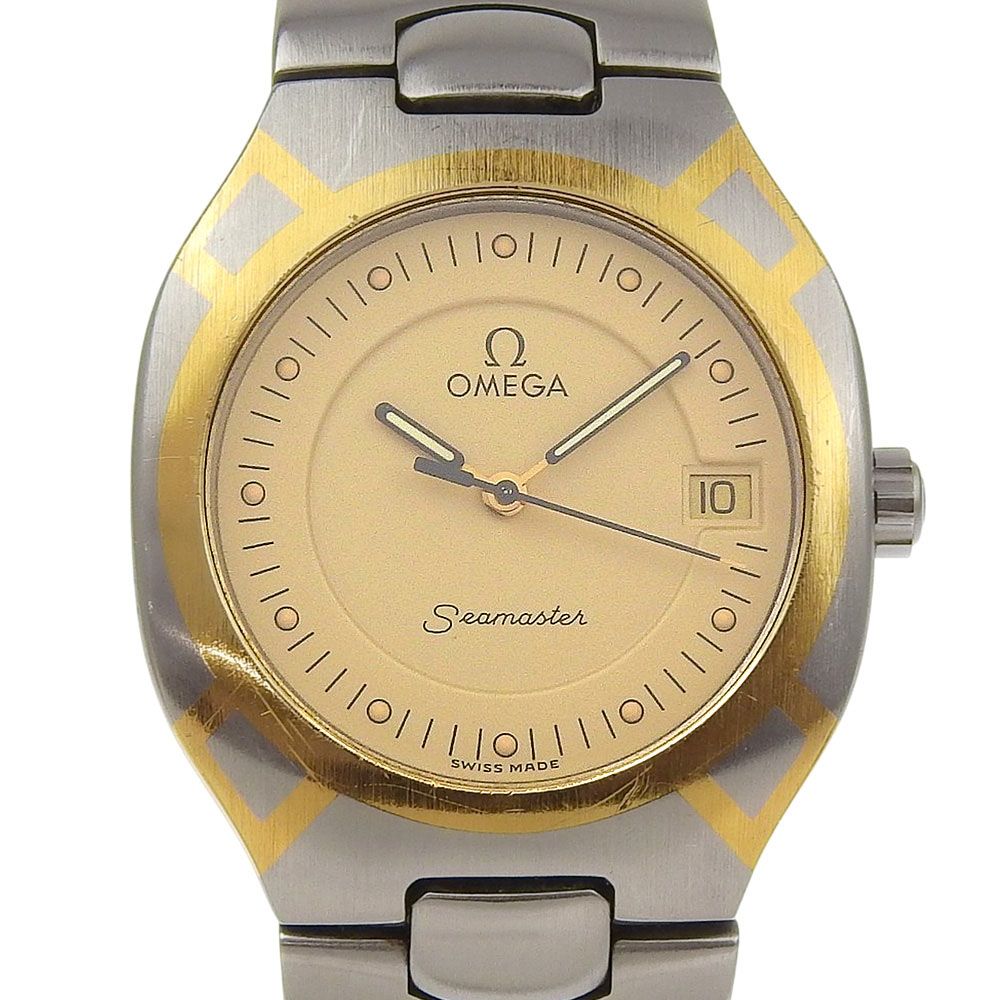 OMEGA オメガ シーマスター ポラリス cal 1438 1455 448 ステンレススチール クオーツ アナログ表示 レディース ゴールド文字盤 腕時計