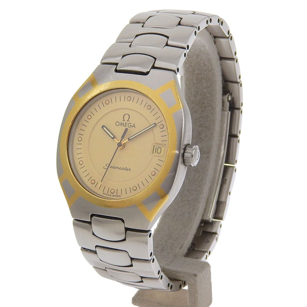 OMEGA オメガ シーマスター ポラリス cal 1438 1455 448 ステンレススチール クオーツ アナログ表示 レディース ゴールド文字盤 腕時計