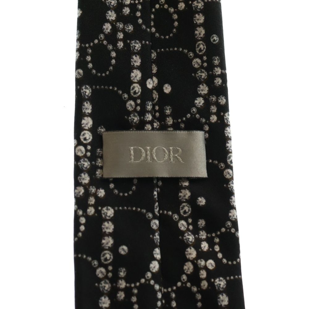 DIOR (ディオール) ストーン オブリーク柄シルクネクタイ ブラック