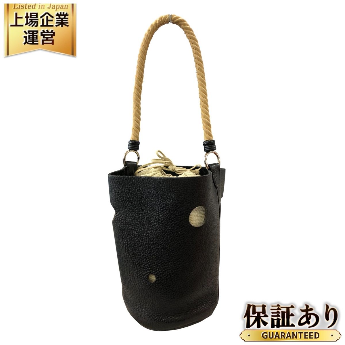 エルメス HERMES ハンド トートバッグ マンジョワールMM I刻印 2005年製造 ブラック レディース