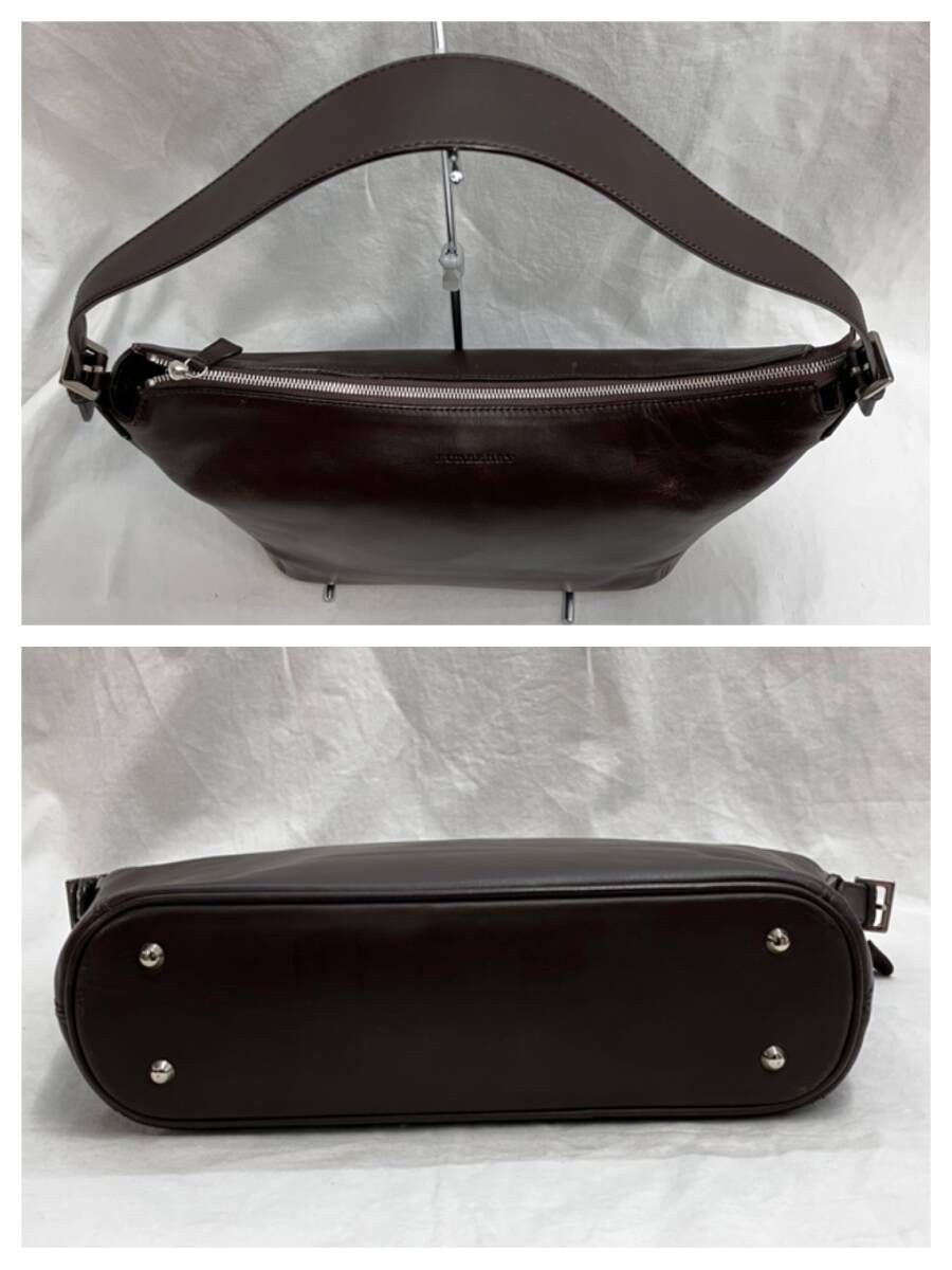  BURBERRY バーバリー ワン ショルダーバッグ ブラウン 茶色 レザー ロゴ 型押し ショルダーバッグ ショルダーバッグ