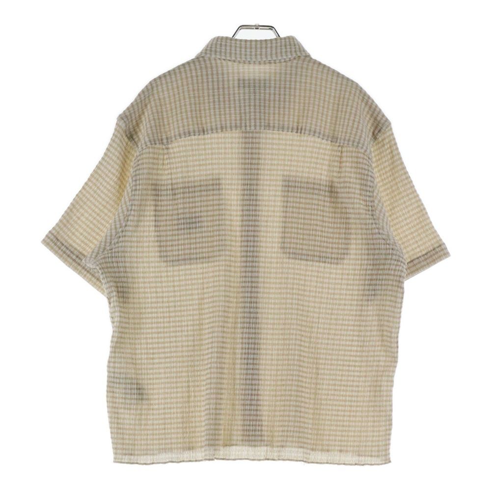 STUSSY / 25SS/CRINKLED CHECK SS SHIRT/半袖シャツ/M//BEG/チェック/1110371// STUSSY (ステューシー) 25SS CRINKLED CHECK SS SHIRT ワッペンロゴ