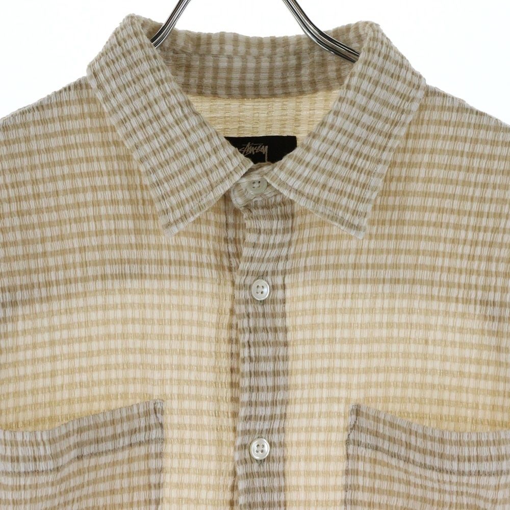 STUSSY (ステューシー) 25SS CRINKLED CHECK SS SHIRT ワッペンロゴ