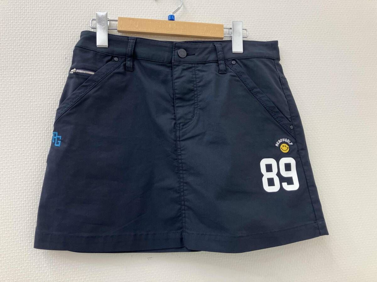 新品　パーリーゲイツ　セットアップ　ジャケット　スカート　薄手　ネイビー　0 超美品】パーリーゲイツ スカート ネイビー×白 ロゴ総柄 ニコちゃん