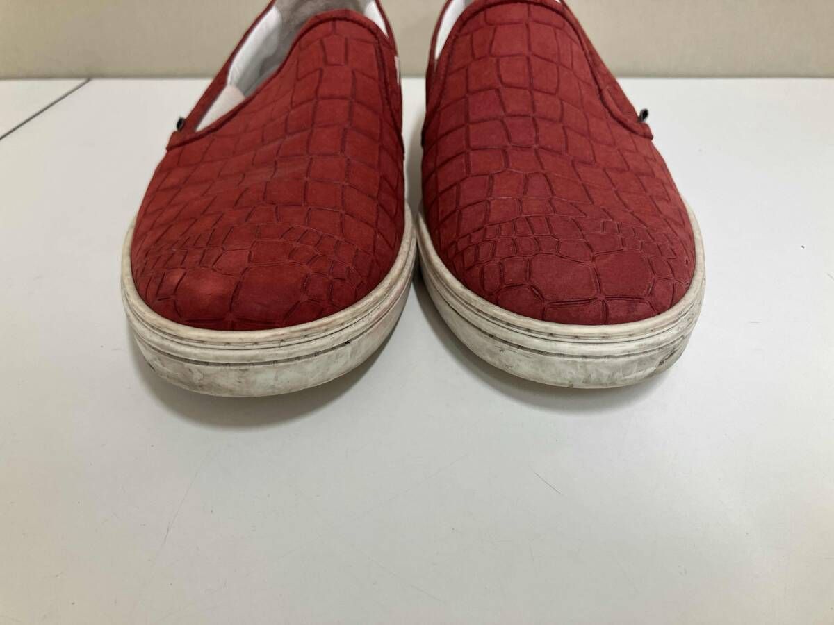 JIMMY CHOO ジミーチュー スリッポン スニ-カ- スウェード レッド