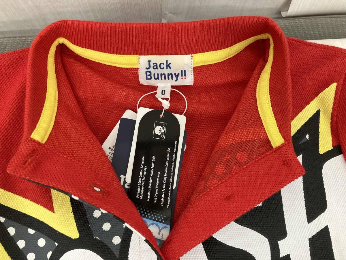 Jack Bunny!! ジャックバニー ポロシャツ swoosh プリント サイズ0